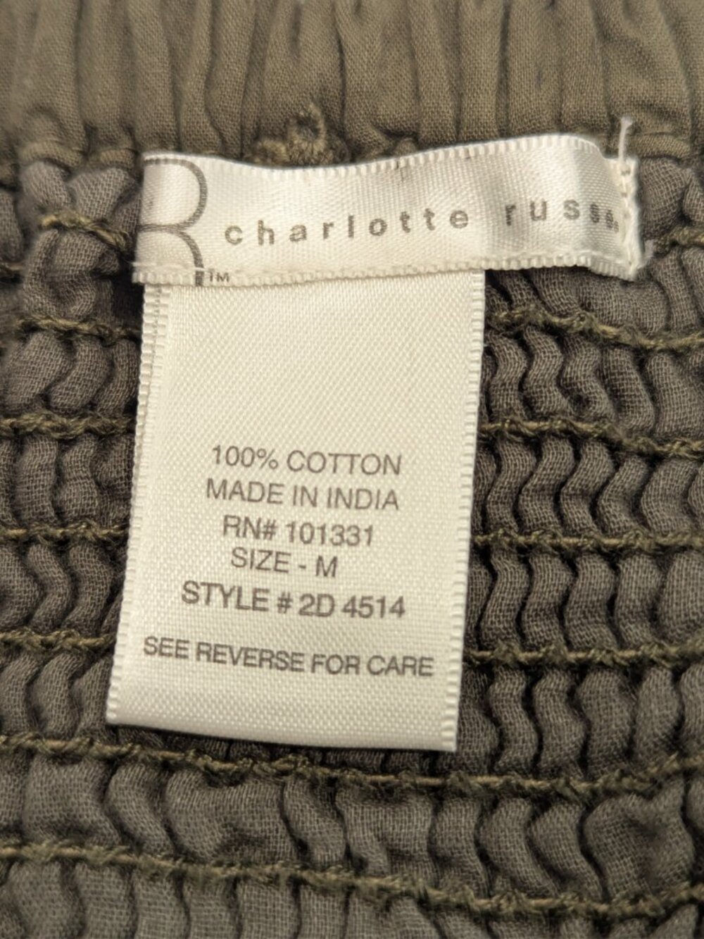 Charlotte Russe Olive Strapless Boho Eyelet Tiered Maxi Dress M Cotton - Picture 7 of 10